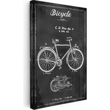 Kanvas Tablo Bisiklet Patent Taslağı Kara Tahta Vintage Tablo Ev Ofis Duvar Dekoru