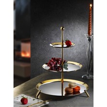 Morponi 3 Katlı Paslanmaz Çelik  Gold Lüks Sunumluk