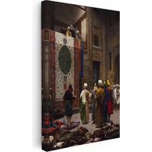 Kanvas Tablo Halı Pazarı Tüccarları Osmanlı Tablosu Ev Ofis Duvar Dekoru