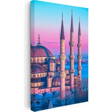 Kanvas Tablo Sultanahmet Camii Üç Minare Şehir Mimari Tablo Ev Ofis Duvar Dekoru