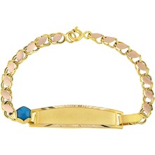 Zeya Kuyumculuk 14 Ayar Altın Pul Zincirli Çocuk Künyesi