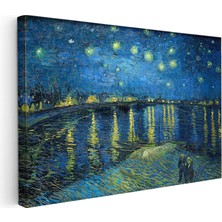 Kanvas Tablo Van Gogh Rhone Üzerinde Yıldızlı Gece Rıhtım Ressam Tablosu Ev Ofis Duvar Dekoru