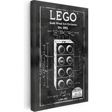 Kanvas Tablo Dört Katlı LEGO Blok Patent Çizimi Oyun Vintage Tablo Ev Ofis Duvar Dekoru