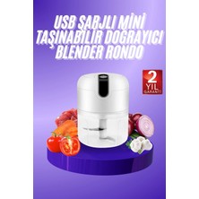 Zenvia Rondo Doğrayıcı 250 ml Taşınabilir USB Şarjlı Pratik El Rondo Blender