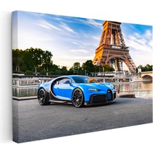 Kanvas Tablo Bugatti Chiron Pur Sport Eyfel Kulesi Bugatti Tablosu Ev Ofis Duvar Dekoru