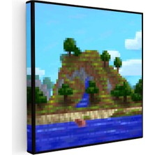 Kanvas Tablo Unpacked Piksel Minecraft Tablosu Ev Ofis Salon Duvar Dekoru