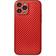 Mey Ithalat®  iPhone 13 Pro Kılıf Coco Karbon Silikon - Kırmızı
