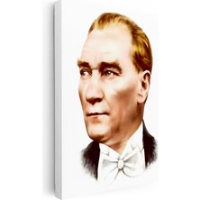 Kanvas Tablo Atatürk Papyonlu Çizim Atatürk Tablosu Ev Ofis Duvar Dekoru