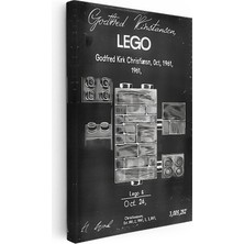 Kanvas Tablo LEGO Duvar Bloğu Patent Çizimi Teknik Vintage Tablo Ev Ofis Duvar Dekoru