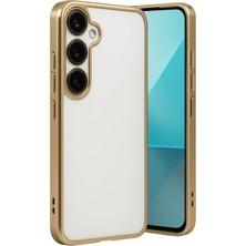 Mey Ithalat®  Samsung Galaxy A24 4g Prime Kılıf  Lensli Silikon - Gold