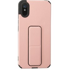 Mey Ithalat®  Xiaomi Redmi 9A Kılıf Mega Standlı Silikon - Pudra
