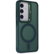 Mey Ithalat®  Samsung Galaxy S24 Flet Lens Magsafe Kapak - Koyu Yeşil