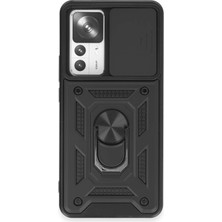 Mey Ithalat®  Xiaomi Mi 12T Pro Kılıf Pars Lens Yüzüklü Silikon - Siyah