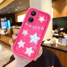 HONTINGA Poco C65 ile Uyumlu Kılıfı Düşüme önleyici Basitlik Anti Düşme Kamera Korumali Renkli Yıldızlar Desen Gül Kırmızı Yumuşak Silikon Telefon Kılıfı Kadın ve erkek için uygundur K8-0064