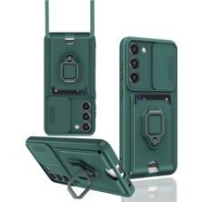 Mey Ithalat®  Samsung Galaxy S24 Plus Kılıf Zuma Kartvizitli Yüzüklü Silikon - Yeşil