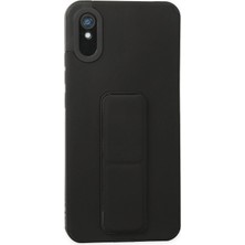 Mey Ithalat®  Xiaomi Redmi 9A Kılıf Mega Standlı Silikon - Siyah