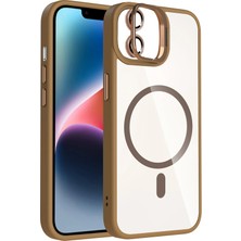 Mey Ithalat®  Apple iPhone 11 Remim Lensli Magsafe Standlı Kapak - Kahverengi