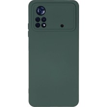 Mey Ithalat®  Xiaomi Poco X4 Pro 5g Kılıf Nano Içi Kadife Silikon - Koyu Yeşil