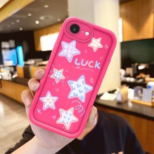 HONTINGA iPhone 16e ile Uyumlu Kılıfı Düşüme önleyici Basitlik Anti Düşme Kamera Korumali Renkli Yıldızlar Desen Gül Kırmızı Yumuşak Silikon Telefon Kılıfı Kadın ve erkek için uygundur K8-0064