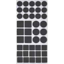 Kittiwake Home Life Siyah Karma Paket Yapışkanlı Masa, Koltuk, Sandalye Altı Parke Koruyucu 42 Adet 2 Boy