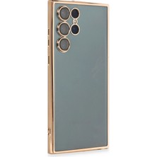 Mey Ithalat®  Samsung Galaxy S22 Ultra Kılıf  Lensli Silikon - Gold