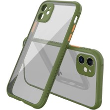 Mey Ithalat®  iPhone 12 Mini Kılıf Miami Şeffaf Silikon - Koyu Yeşil