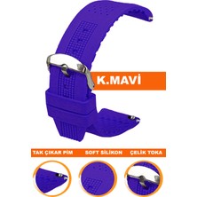  18mm-20mm-22mm-24mm saatlerle uyumlu soft silikon saat kordonu kayışı s01a16-db