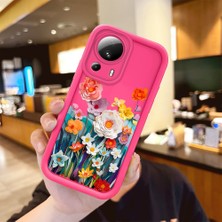 HONTINGA Xiaomi Mi 13 Lite ile Uyumlu Kılıfı Düşüme önleyici Basitlik Anti Düşme Kamera Korumali şirin çiçek Desen Gül Kırmızı Yumuşak Silikon Telefon Kılıfı Kadın ve erkek için uygundur K8-0092