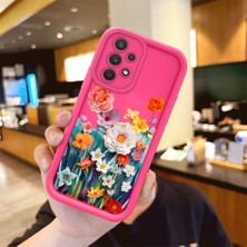 HONTINGA Samsung Galaxy A32 ile Uyumlu Kılıfı Düşüme önleyici Basitlik Anti Düşme Kamera Korumali şirin çiçek Desen Gül Kırmızı Yumuşak Silikon Telefon Kılıfı Kadın ve erkek için uygundur K8-0092