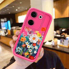 HONTINGA Tecno Camon 20 Pro 4G ile Uyumlu Kılıfı Düşüme önleyici Basitlik Anti Düşme Kamera Korumali şirin çiçek Desen Gül Kırmızı Yumuşak Silikon Telefon Kılıfı Kadın ve erkek için uygundur K8-0092