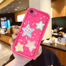 HONTINGA iPhone 8 ile Uyumlu Kılıfı Düşüme önleyici Basitlik Anti Düşme Kamera Korumali şirin Renkli yıldız Desen Gül Kırmızı Yumuşak Silikon Telefon Kılıfı Kadın ve erkek için uygundur K8-0066