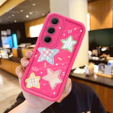 HONTINGA Realme C11 2021 ile Uyumlu Kılıfı Düşüme Önleyici Basitlik Anti Düşme Kamera Korumali Şirin Renkli Yıldız Desen Gül Kırmızı Yumuşak Silikon Telefon Kılıfı Kadın ve Erkek Için Uygundur K8-0066