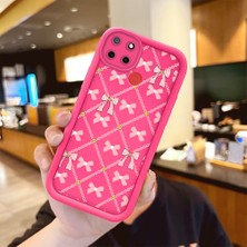 HONTINGA Realme C25 ile Uyumlu Kılıfı Düşüme önleyici Basitlik Anti Düşme Kamera Korumali şirin küçük fiyonk Desen Gül Kırmızı Yumuşak Silikon Telefon Kılıfı Kadın ve erkek için uygundur K8-0071