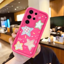 HONTINGA iPhone 14 Pro ile Uyumlu Kılıfı Düşüme Önleyici Basitlik Anti Düşme Kamera Korumali Şirin Renkli Yıldız Desen Gül Kırmızı Yumuşak Silikon Telefon Kılıfı Kadın ve Erkek Için Uygundur K8-0066