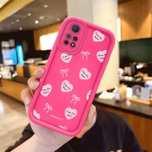 HONTINGA Redmi Note 11 Pro 5G ile Uyumlu Kılıfı Düşüme önleyici Basitlik Anti Düşme Kamera Korumali şirin Kalp Desen Gül Kırmızı Yumuşak Silikon Telefon Kılıfı Kadın ve erkek için uygundur K8-0073
