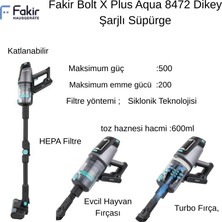Fakir Bolt x Plus Aqua 8472 Dikey Şarjlı Süpürge + Aprilla Şarjlı Araş Süpürgesi Hediye