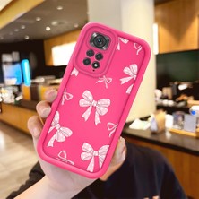 HONTINGA Redmi Note 11S ile Uyumlu Kılıfı Düşüme önleyici Basitlik Anti Düşme Kamera Korumali şirin Fiyonk Desen Gül Kırmızı Yumuşak Silikon Telefon Kılıfı Kadın ve erkek için uygundur K8-0072