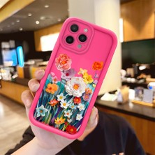 HONTINGA iPhone 14 Pro ile Uyumlu Kılıfı Düşüme önleyici Basitlik Anti Düşme Kamera Korumali şirin çiçek Desen Gül Kırmızı Yumuşak Silikon Telefon Kılıfı Kadın ve erkek için uygundur K8-0092