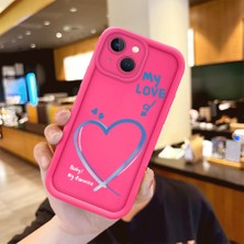 HONTINGA iPhone 13 ile Uyumlu Kılıfı Düşüme önleyici Basitlik Anti Düşme Kamera Korumali şirin Kalp Desen Gül Kırmızı Yumuşak Silikon Telefon Kılıfı Kadın ve erkek için uygundur K8-0098