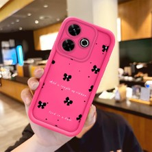 HONTINGA Redmi 13 ile Uyumlu Kılıfı Düşüme önleyici Basitlik Anti Düşme Kamera Korumali şirin Siyah Fiyonk Desen Gül Kırmızı Yumuşak Silikon Telefon Kılıfı Kadın ve erkek için uygundur K8-0102