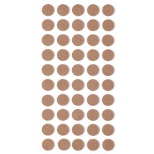 Kittiwake Home Life Kahverengi 50 Adet Yapışkanlı Sandalye, Masa, Koltuk, Sandalye Altı Parke Koruma Keçesi - Yuvarlak 2 cm