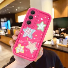 HONTINGA iPhone 16E ile Uyumlu Kılıfı Düşüme Önleyici Basitlik Anti Düşme Kamera Korumali Şirin Renkli Yıldız Desen Gül Kırmızı Yumuşak Silikon Telefon Kılıfı Kadın ve Erkek Için Uygundur K8-0066