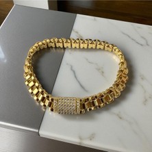 Lunays Xopıng Model Örgü Kadın Gold Renk Bileklik