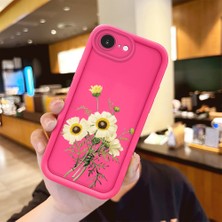 HONTINGA iPhone 16e ile Uyumlu Kılıfı Düşüme önleyici Basitlik Anti Düşme Kamera Korumali şirin Ayçiçeği Desen Gül Kırmızı Yumuşak Silikon Telefon Kılıfı Kadın ve erkek için uygundur K8-0094