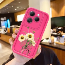 HONTINGA Infinix Hot 40 ile Uyumlu Kılıfı Düşüme önleyici Basitlik Anti Düşme Kamera Korumali şirin Ayçiçeği Desen Gül Kırmızı Yumuşak Silikon Telefon Kılıfı Kadın ve erkek için uygundur K8-0094