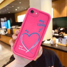 HONTINGA iPhone 8 ile Uyumlu Kılıfı Düşüme önleyici Basitlik Anti Düşme Kamera Korumali şirin Kalp Desen Gül Kırmızı Yumuşak Silikon Telefon Kılıfı Kadın ve erkek için uygundur K8-0098