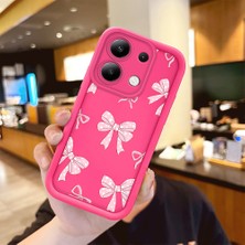 HONTINGA Redmi Note 13 4G ile Uyumlu Kılıfı Düşüme önleyici Basitlik Anti Düşme Kamera Korumali şirin Fiyonk Desen Gül Kırmızı Yumuşak Silikon Telefon Kılıfı Kadın ve erkek için uygundur K8-0072