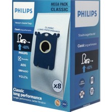 BLC Filtre Philips Performerpro FC9194/01 Uyumlu Classic Long Performance Toz Torbası - 8'li Orijinal Kutulu