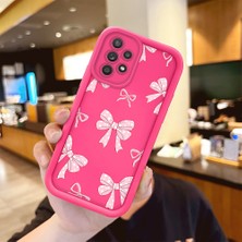 HONTINGA Samsung Galaxy A52 ile Uyumlu Kılıfı Düşüme önleyici Basitlik Anti Düşme Kamera Korumali şirin Fiyonk Desen Gül Kırmızı Yumuşak Silikon Telefon Kılıfı Kadın ve erkek için uygundur K8-0072