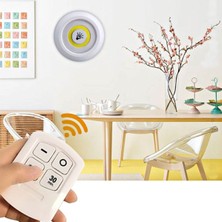 Çetiner Group® 3lü Uzaktan Kumandalı Pilli Yapışkanlı Kablosuz LED Spot Lambalar